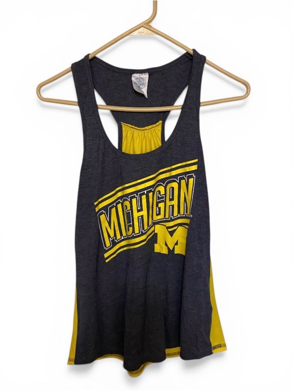 Rivalry Threads Michigan Black and Yellow Racerback Tank